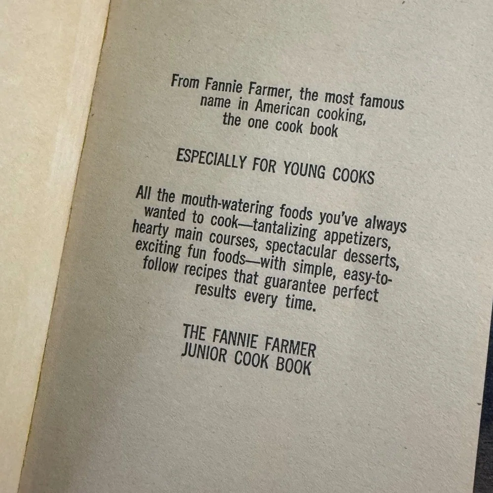 Fannie‎ Farmer Junior Cookbook Vintage Recipes Illustrated Cooking